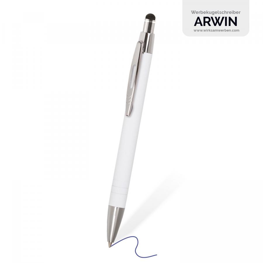 Touchpen-Kugelschreiber in klarem Wei - minimalistisch und modern fr Designer oder Tech-Unternehmen